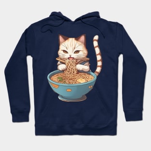 Cat eating Ramen Hoodie